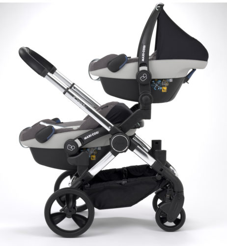 Icandy Peach Zwillingswagen Set Gestell Chrome Indigo